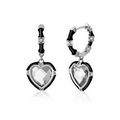 Lauren G. Adams Prince Charming Heart Huggie Earrings (Black & Silver)